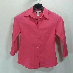 Real Comfort shirt women's size small button front pink *